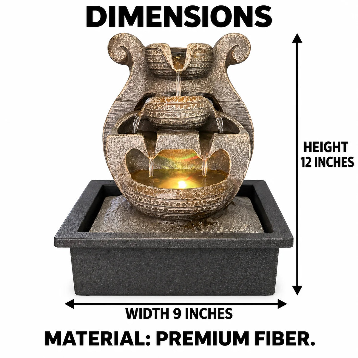 Antique Harmony Multi-Stream Tabletop Fountain