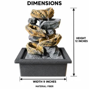 Rock & Driftwood Cascade Tabletop Fiber Fountain